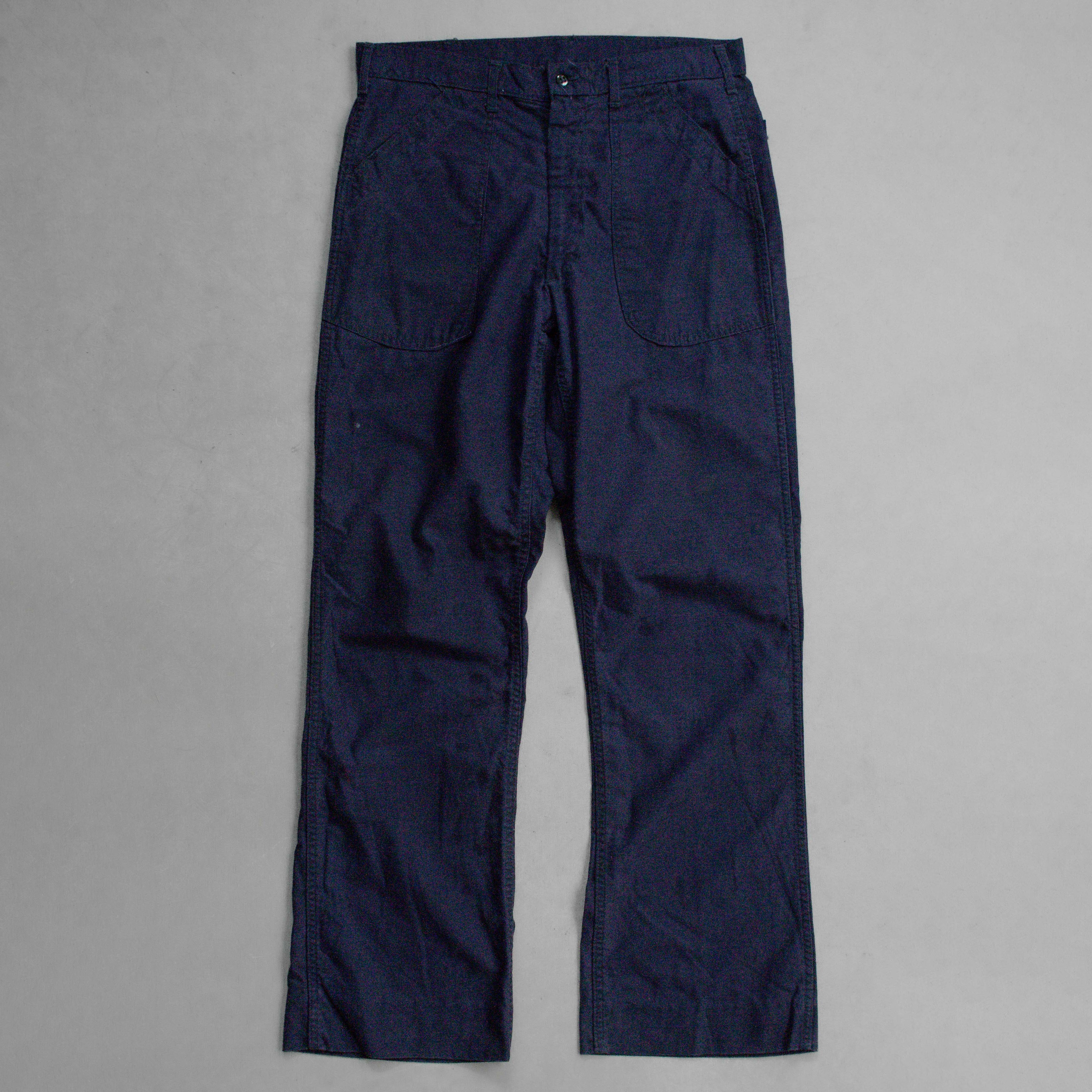70S US NAVY UTILITY PANTS  美國 海軍 深藍 工作 軍褲 A