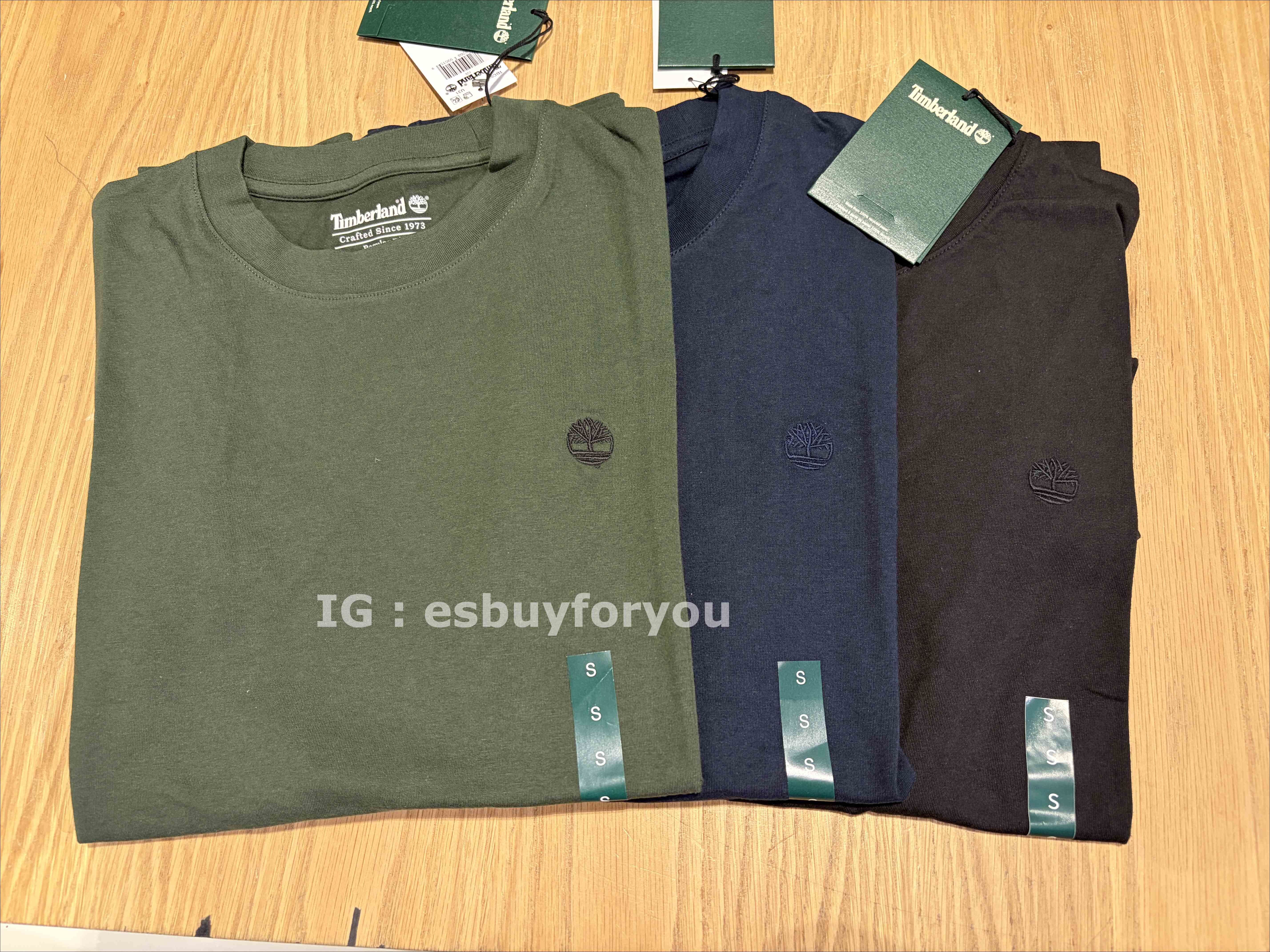 Timberland 大人 厚領口 綠標 經典刺繡小樹 短TEE (3色)