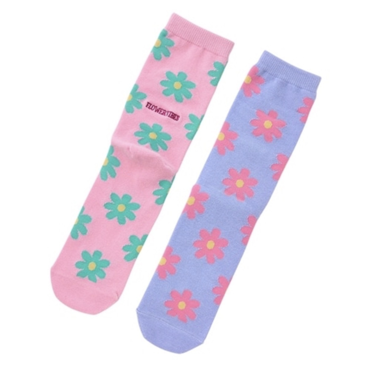 【夏日限定】JP 花花密集式刺繡中筒襪 2件裝 22-25 0964 TK260726
