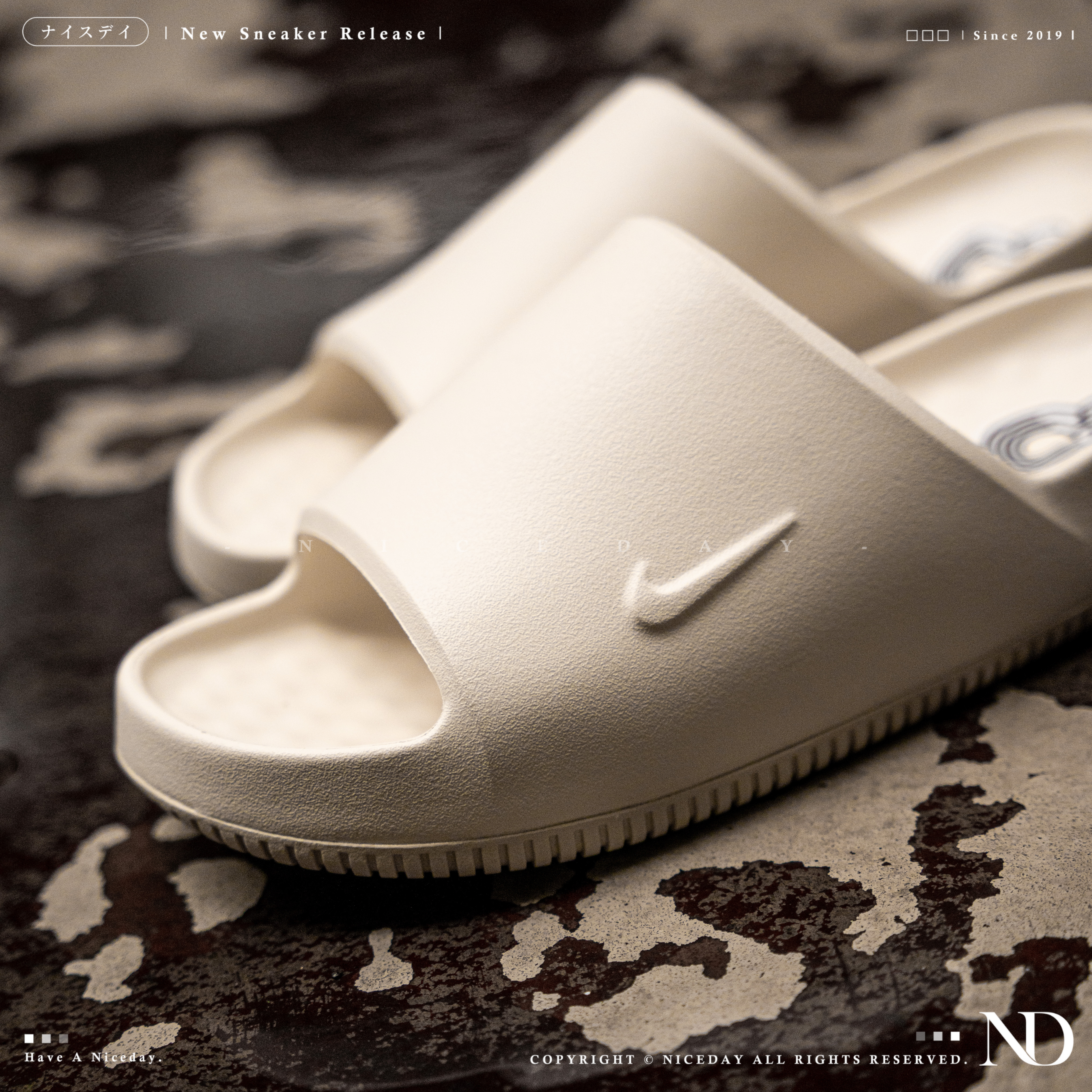 NICEDAY 現貨 Nike Calm 2.0 防水拖 麵包拖 白 米白 奶油白 拖鞋 IB0183-001