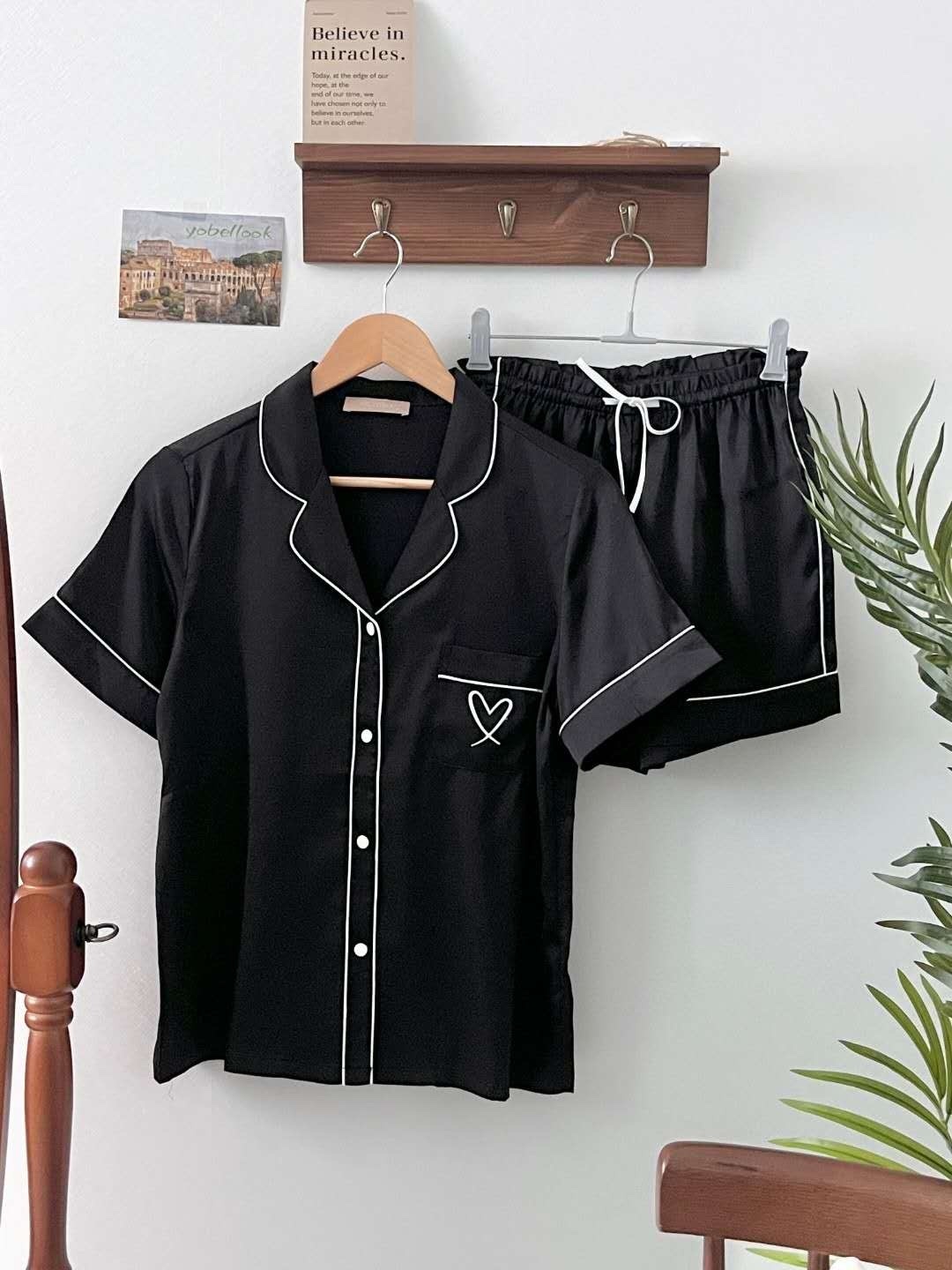 韓製愛心刺繡家居服 (款式：大大的心）