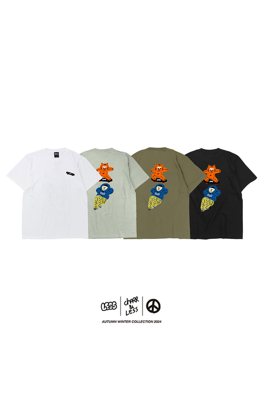 LESS x Charr - One Punch Cat Ollie Tee