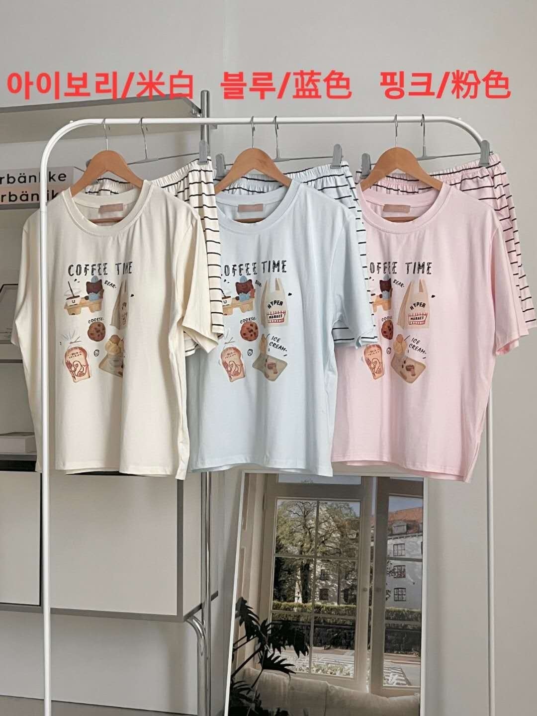 韓製熊熊睡衣套裝 (帶胸墊） Free Size