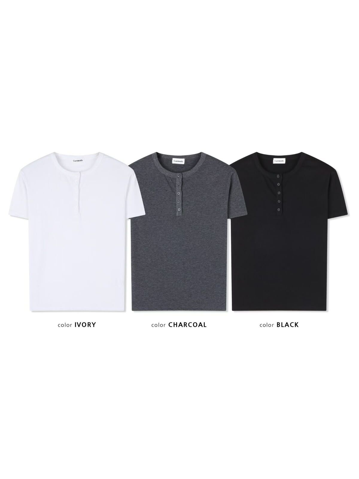淨色半開胸短袖Tee GARMENTS-098T
