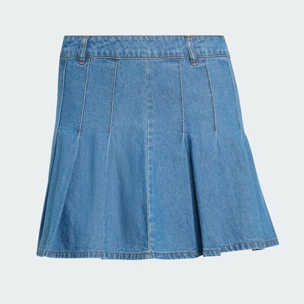 Adidas 愛迪達 Denim Skirt KD5523 女 牛仔裙 藍 丹寧 百褶裙 復古 經典