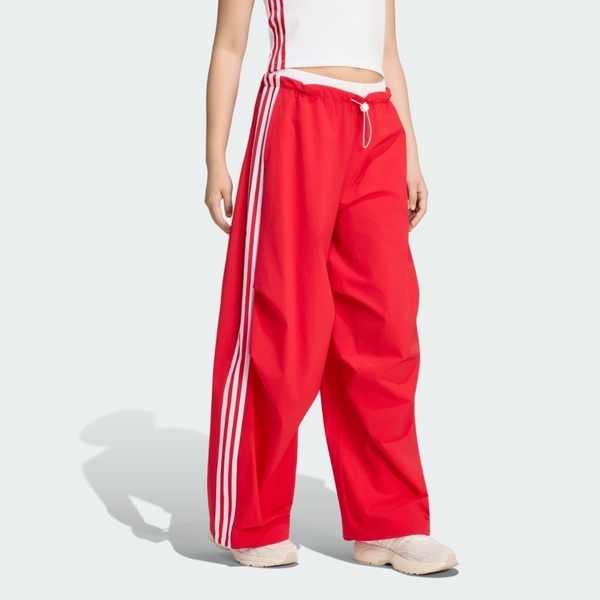 Adidas 愛迪達 Dce Wv Par Pnt KZ4222 女 長褲 運動長褲 休閒長褲 紅 亞版 撞色 防曬