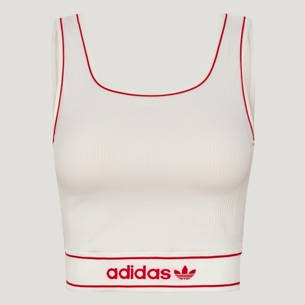 Adidas 愛迪達 Waistband Tank LF4591 女 運動內衣 背心 米白 亞版