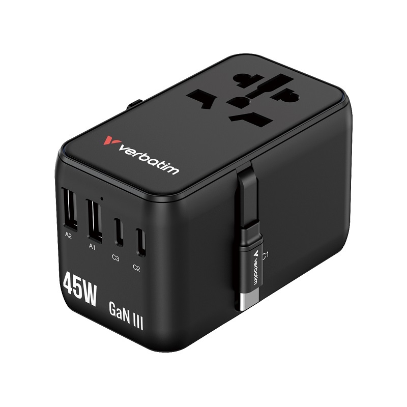 Verbatim Charge 'n' Travel 45W Universal Travel Adapter 30182