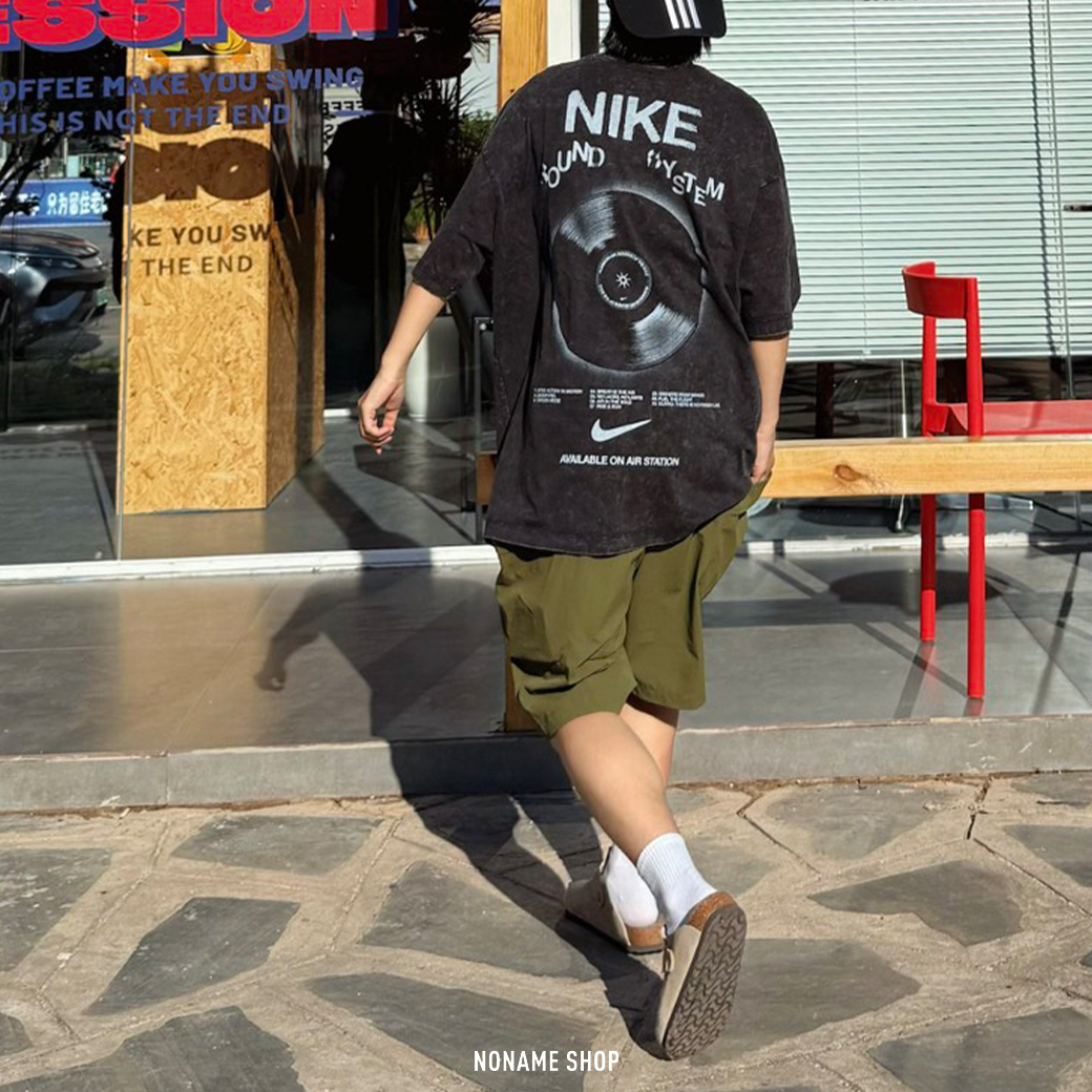 NIKE SPORTSWEAR CLASSIC 美式 復古 黑膠唱片 寬鬆 水洗 短袖 三色(女款)