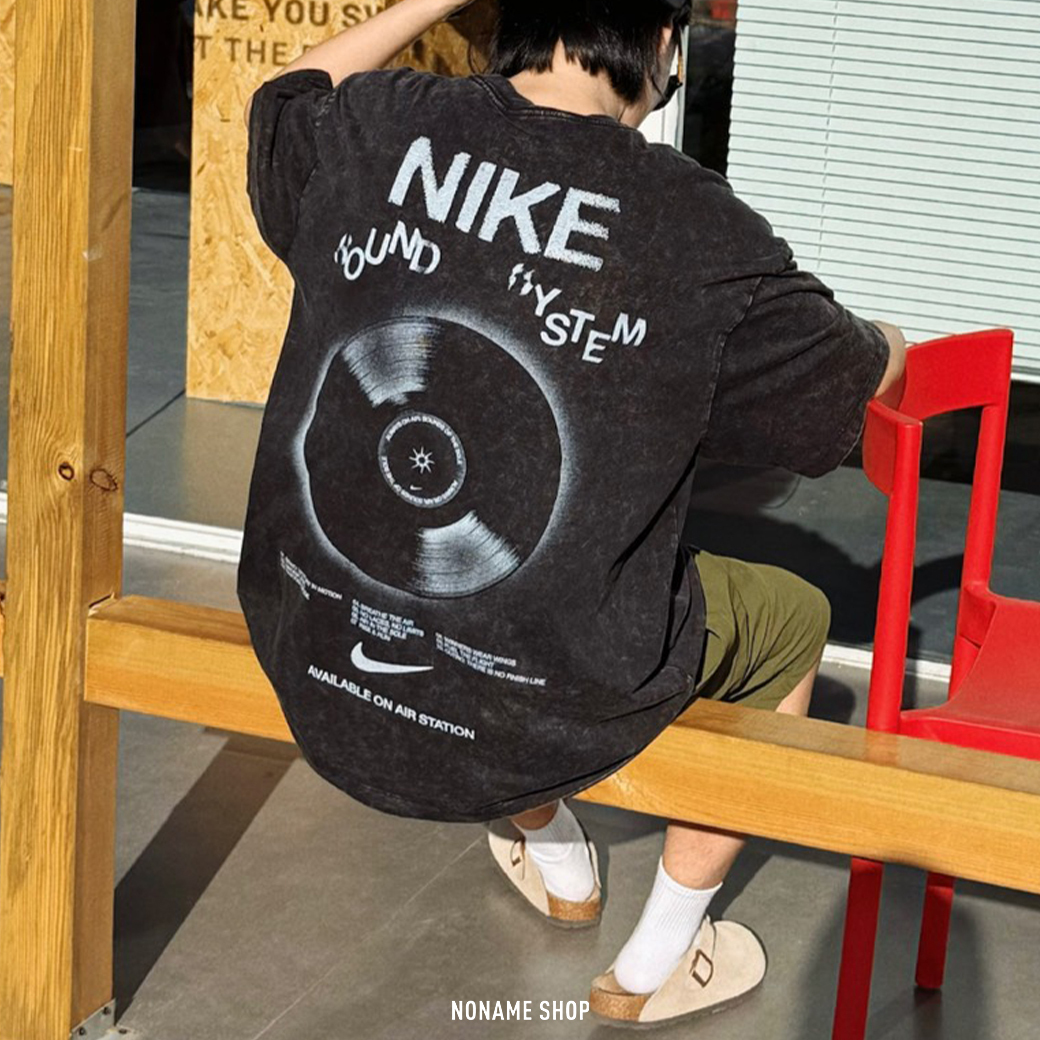 NIKE SPORTSWEAR CLASSIC 美式 復古 黑膠唱片 寬鬆 水洗 短袖 三色(女款)