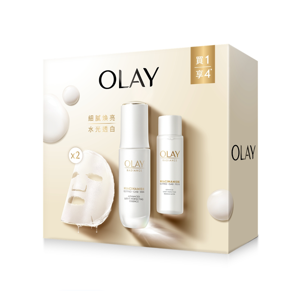 OLAY - Olay水感透白光曜套裝 (精華 30毫升 + 精華水 45毫升 + 面膜 2片)