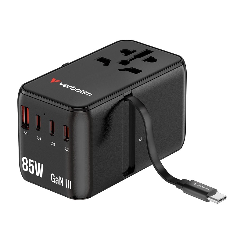 Verbatim Charge 'n' Travel 85W Universal Travel Adapter 30176