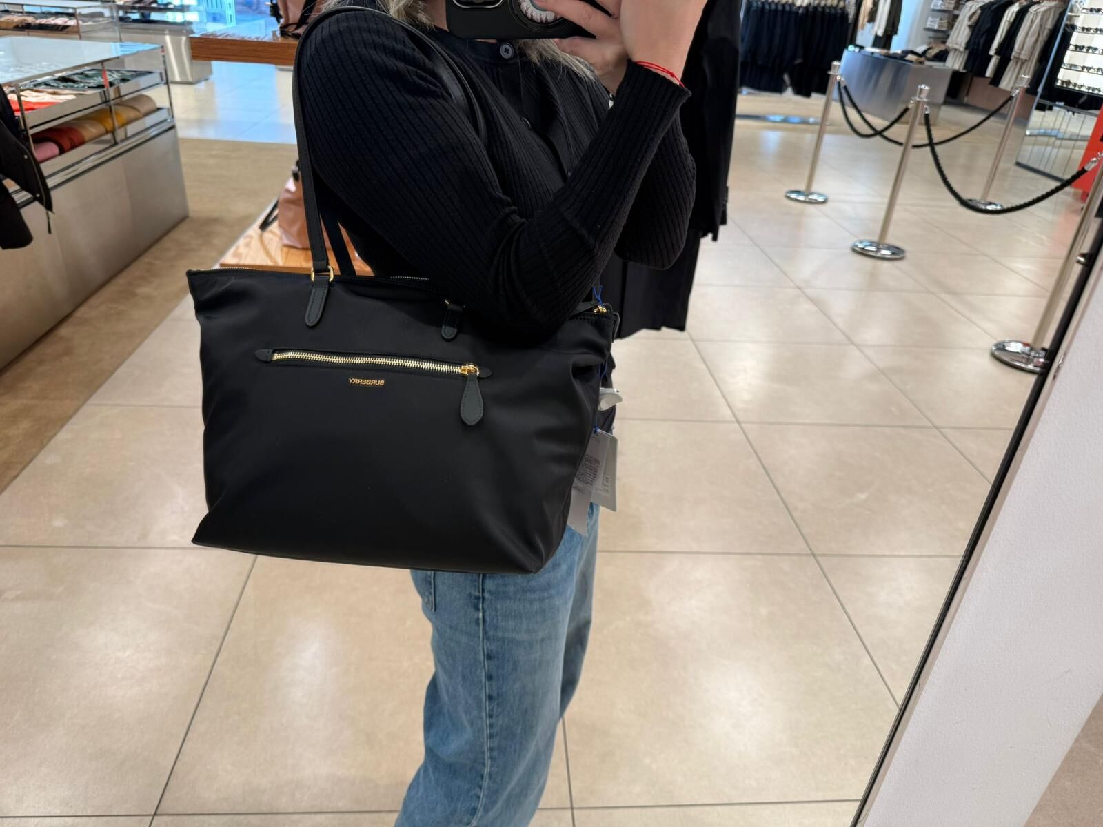LYS02150 Burberry 尼龍拉鏈大Tote Bag