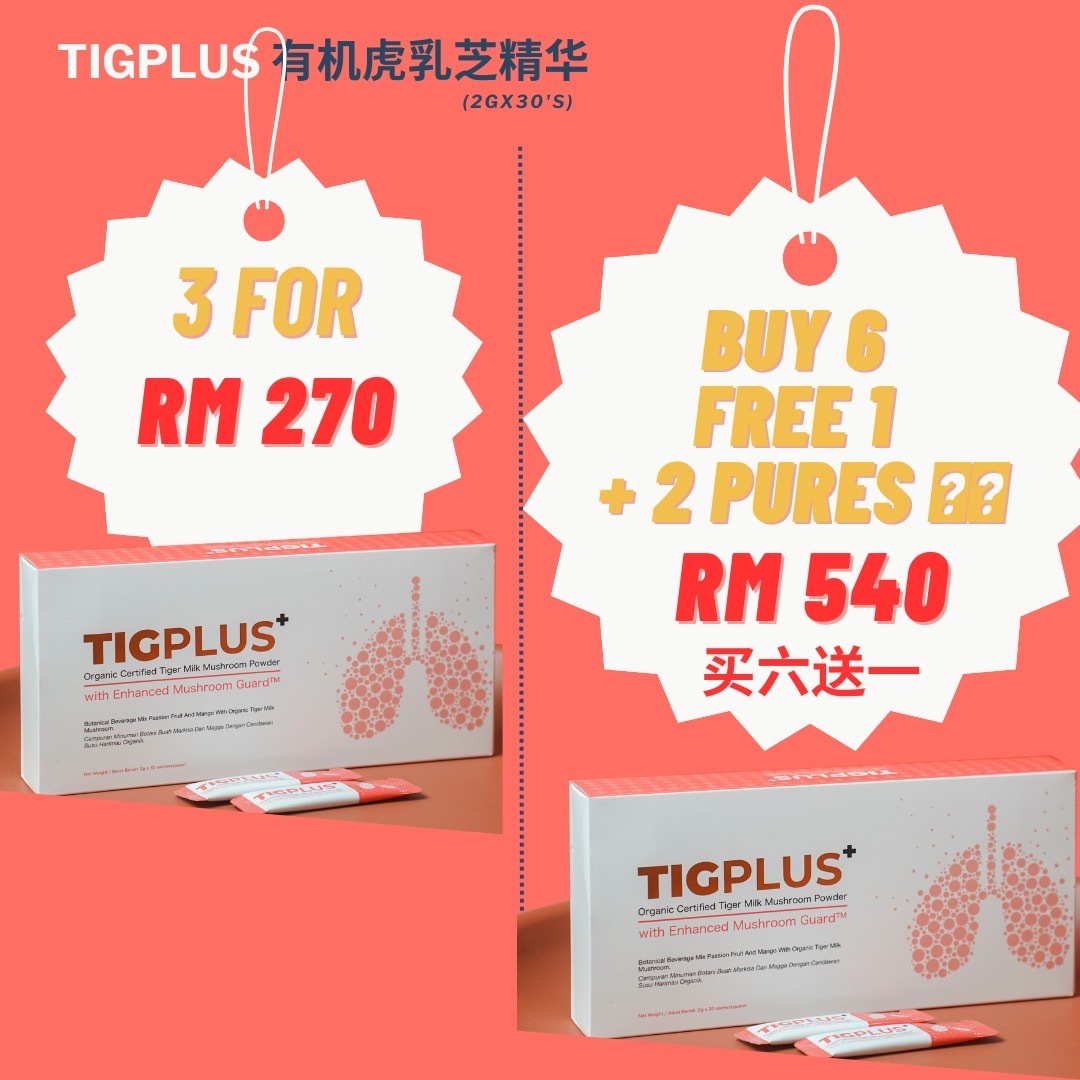 YOUPIN TIGPLUS+ Organic Certified Tiger Milk Mushroom Powder 2GMx30S