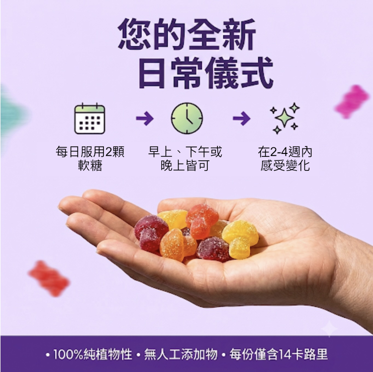 草本。提神。減壓。熊bear bear軟糖（80粒 40日量）-  味道同一般熊仔糖冇分別，唔會有任何冬蟲夏草嘅怪味