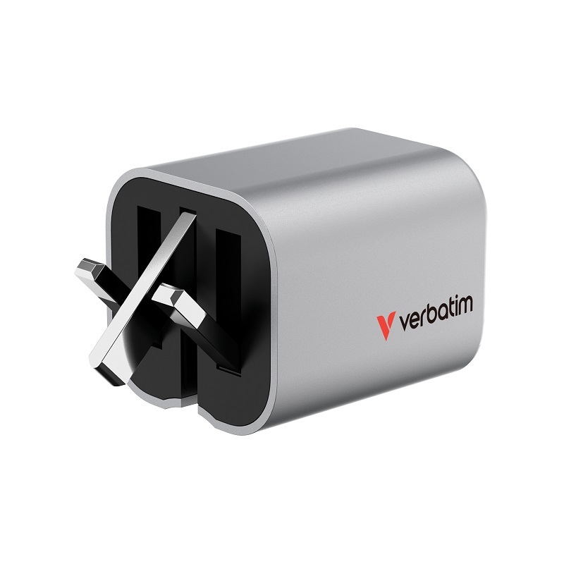 Verbatim 3 Port 65W GaN Foldable USB Charger 32351