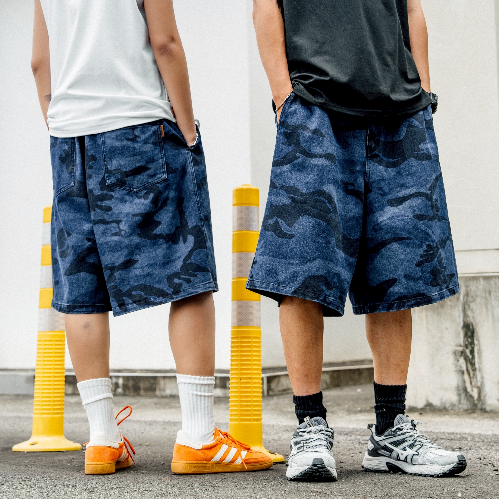 #預購 SBG 迷彩大寬鬆過膝牛仔短褲 SB5008