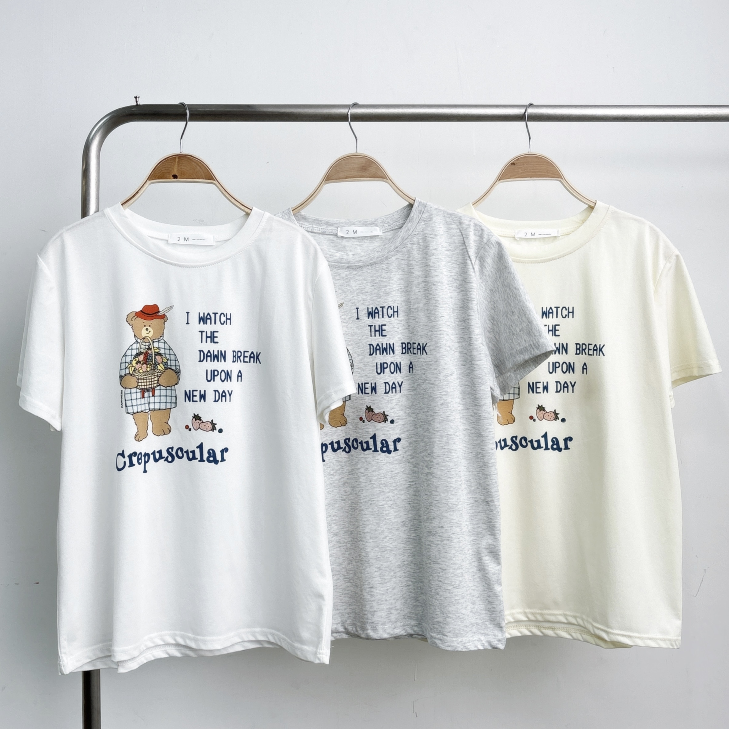 ⭐️⭐️【預訂】熊仔印字中版棉TEE (T1-T3)