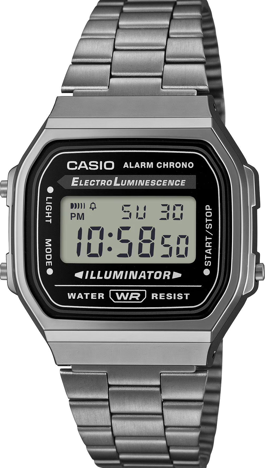 萬年鐘錶 - 卡西歐  CASIO 復古時尚灰經典方形電子錶 A168WGG-1A 錶徑 36.3 MM
