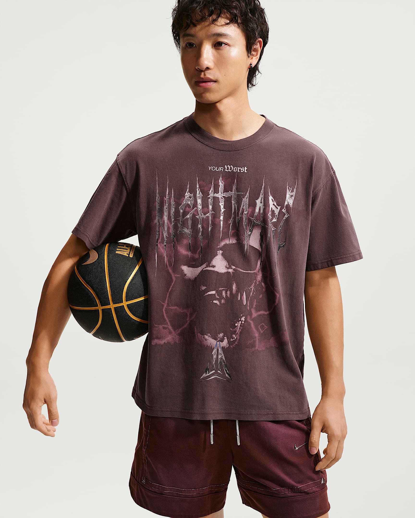 男款 NIKE JA MORANT BASKETBALL TEE 鮮紫紅 深灰 莫蘭特 印花 純棉 運動 休閒 短T【IM5067】NKTF JA