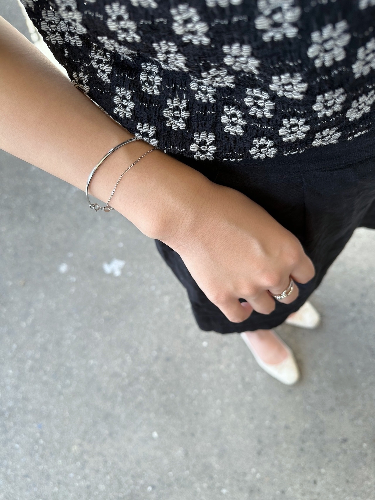 S925 skinny bar chain bracelet