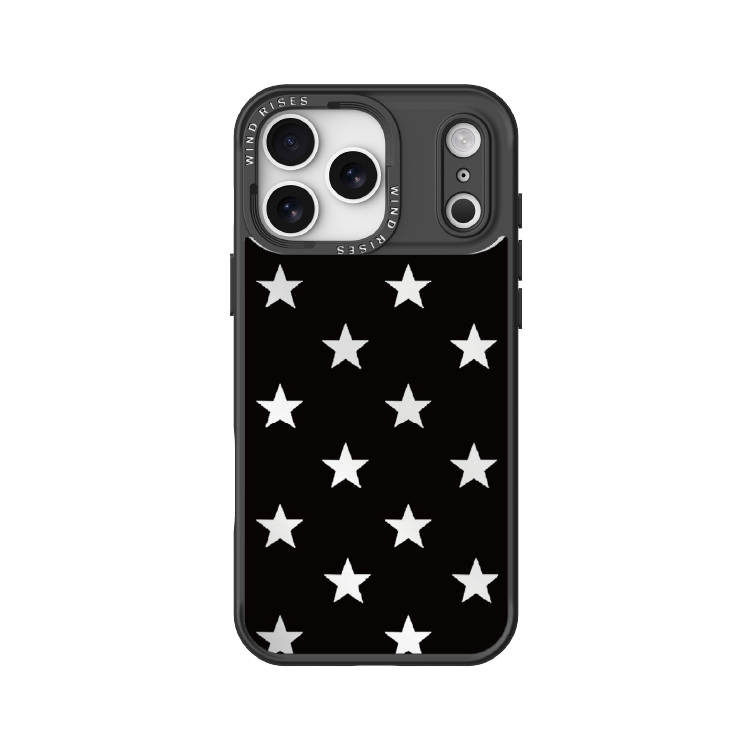 【中性系列-黑底鏡面星星】手機磁吸背板