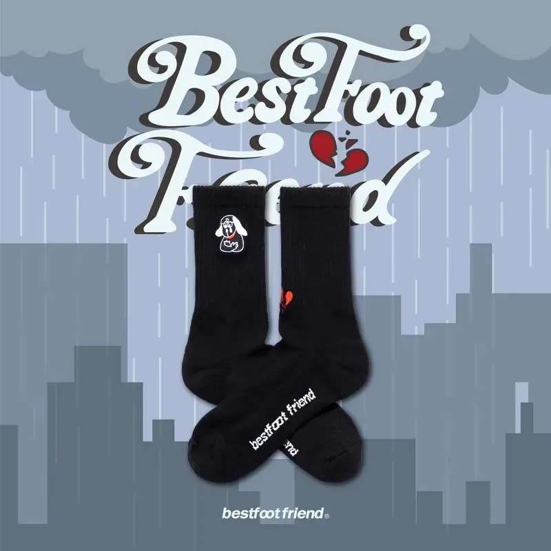 BFF Heartbroken Dog Sock Black 心碎小狗 黑色 中筒襪 襪子 BFF-29 [台灣現貨]