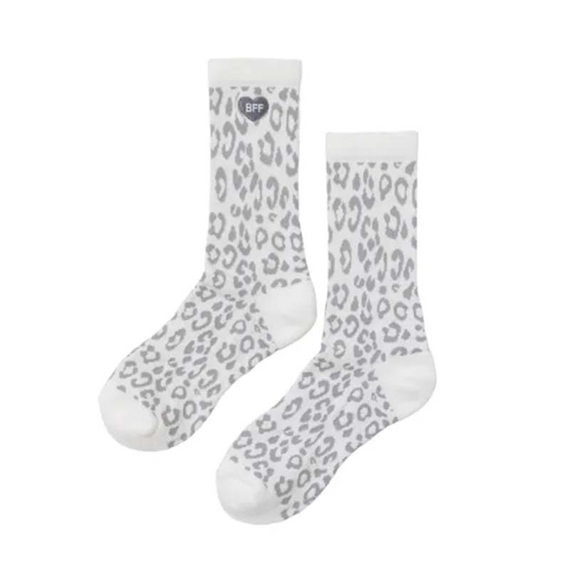 BFF Leopard Print Socks White 豹紋 白色 中筒襪 襪子 BFF-33 [台灣現貨]