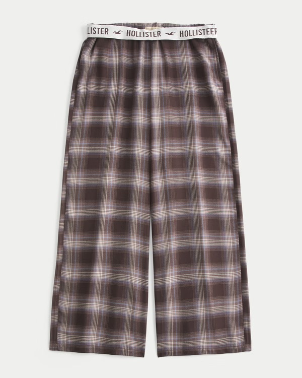 (預購）HOLLISTER 低腰鬆緊腰帶格子褲Low-Rise Logo Waist Flannel Pants