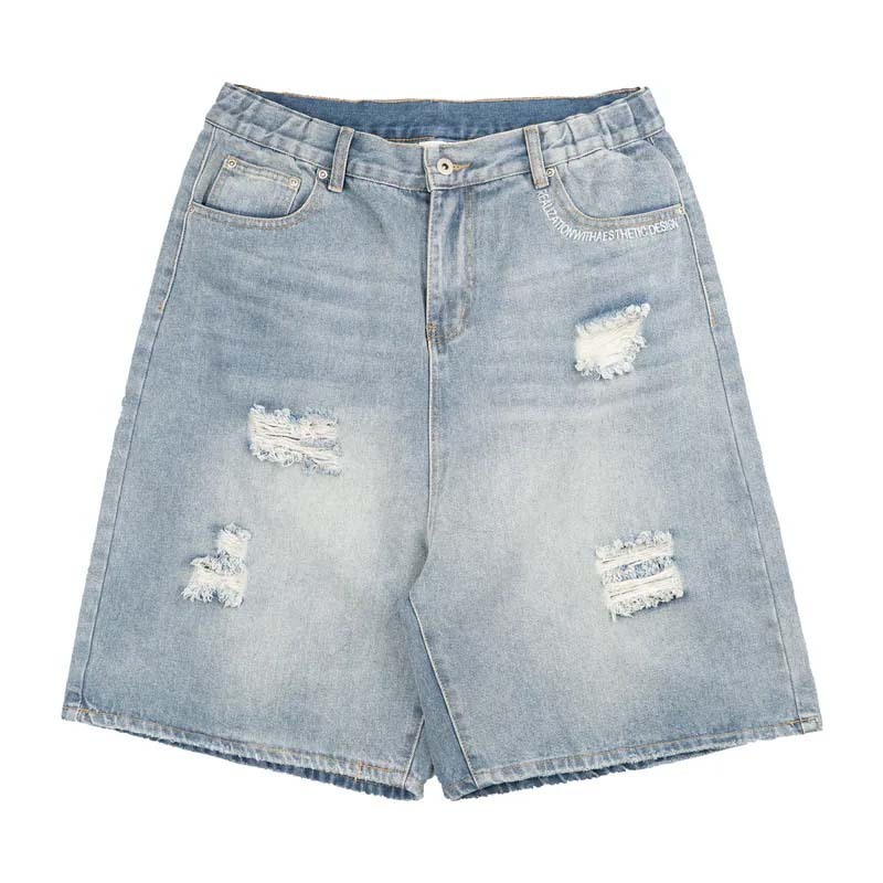 idealism Ripped Shorts Blue 丹寧 休閒 短褲 藍色 ID-48 [台灣現貨]