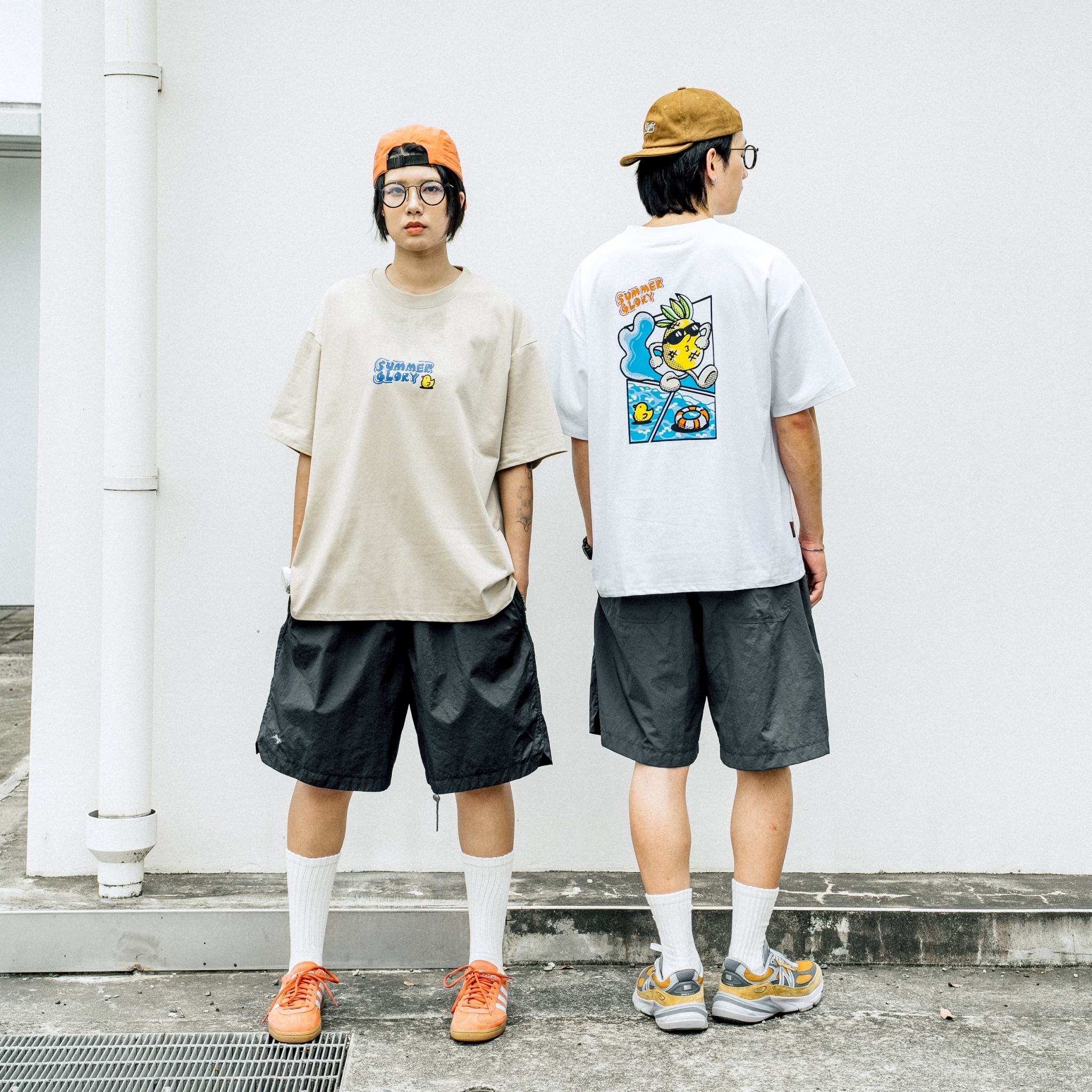 #預購 暑假活動 SBG套裝 逃跑鳳梨計畫涼感短T+寬鬆狗骨頭刺繡開叉短褲