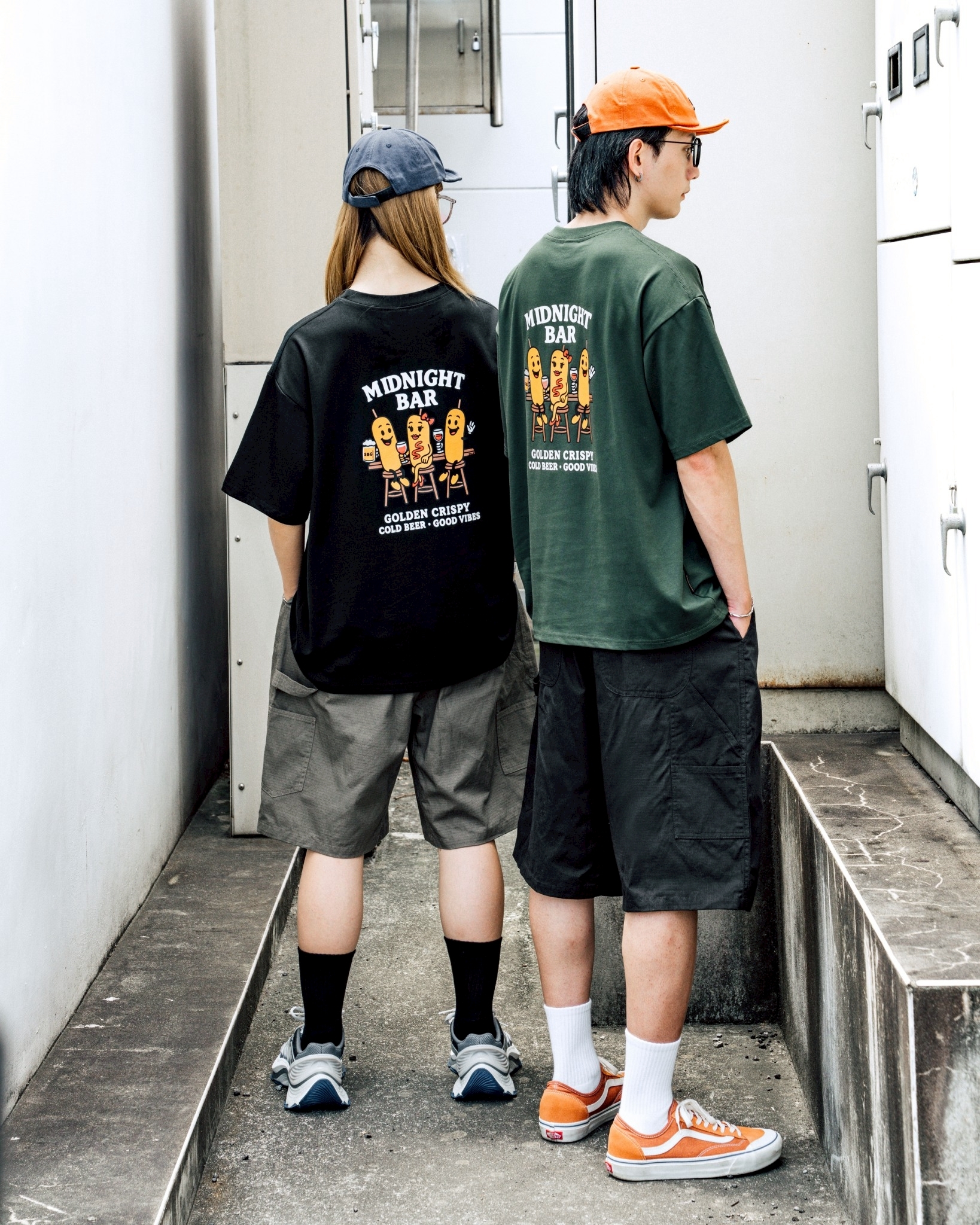 #預購 暑假活動 SBG套裝 酒吧大熱狗涼感短T+方格紋畫家過膝短褲