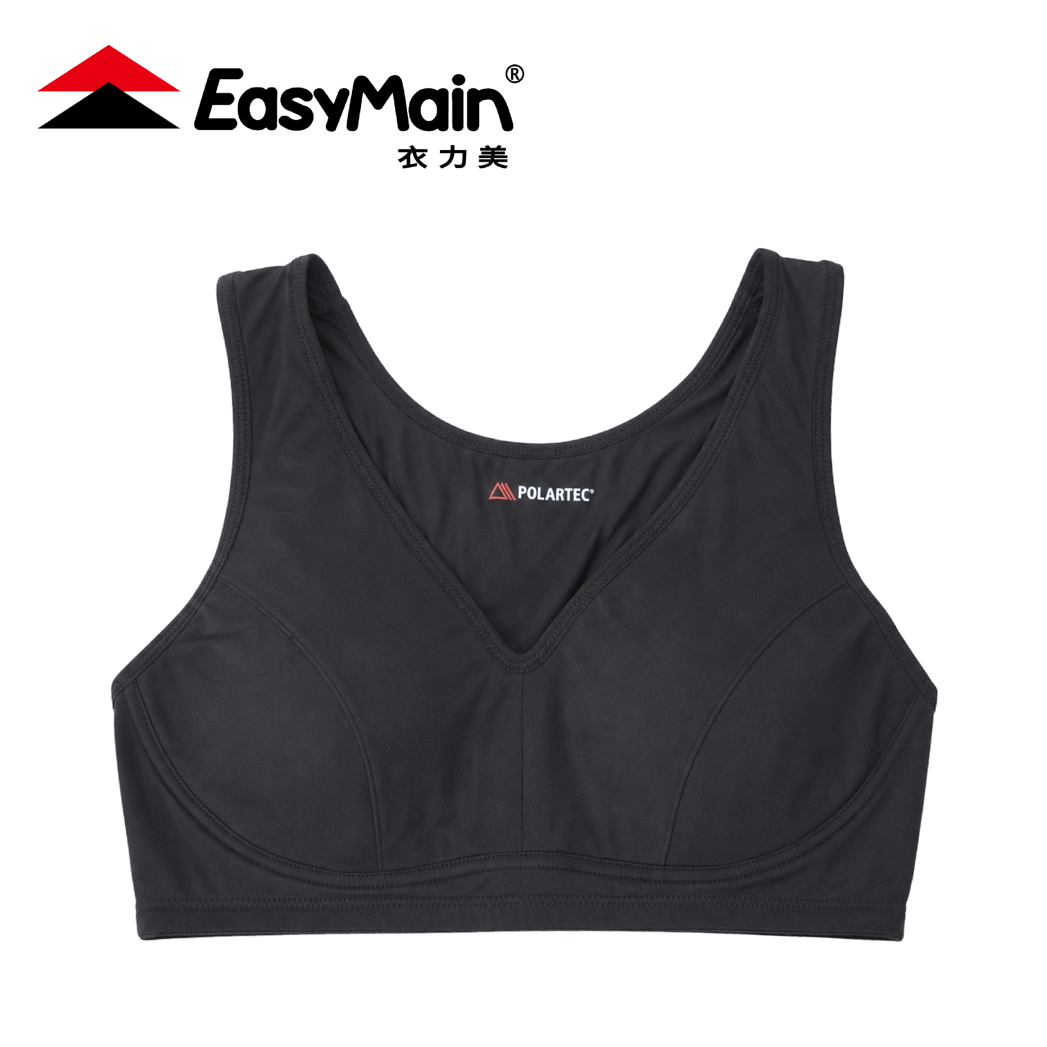 EasyMain 衣力美 彈性快乾運動胸衣 (黑色) 運動內衣/彈性/快乾/寬肩帶/無鋼圈 10EMM0001