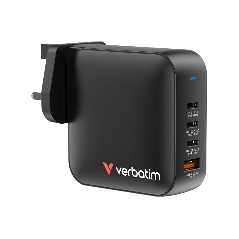 Verbatim 4 Port 165W GaN USB Charger 32057