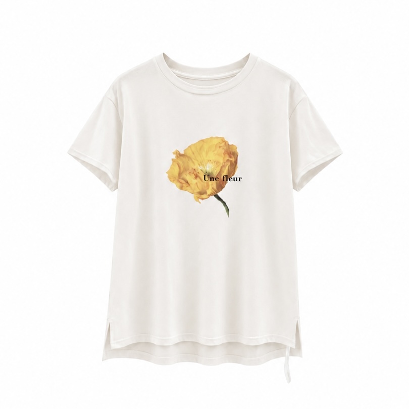 法式花柄棉T-shirt