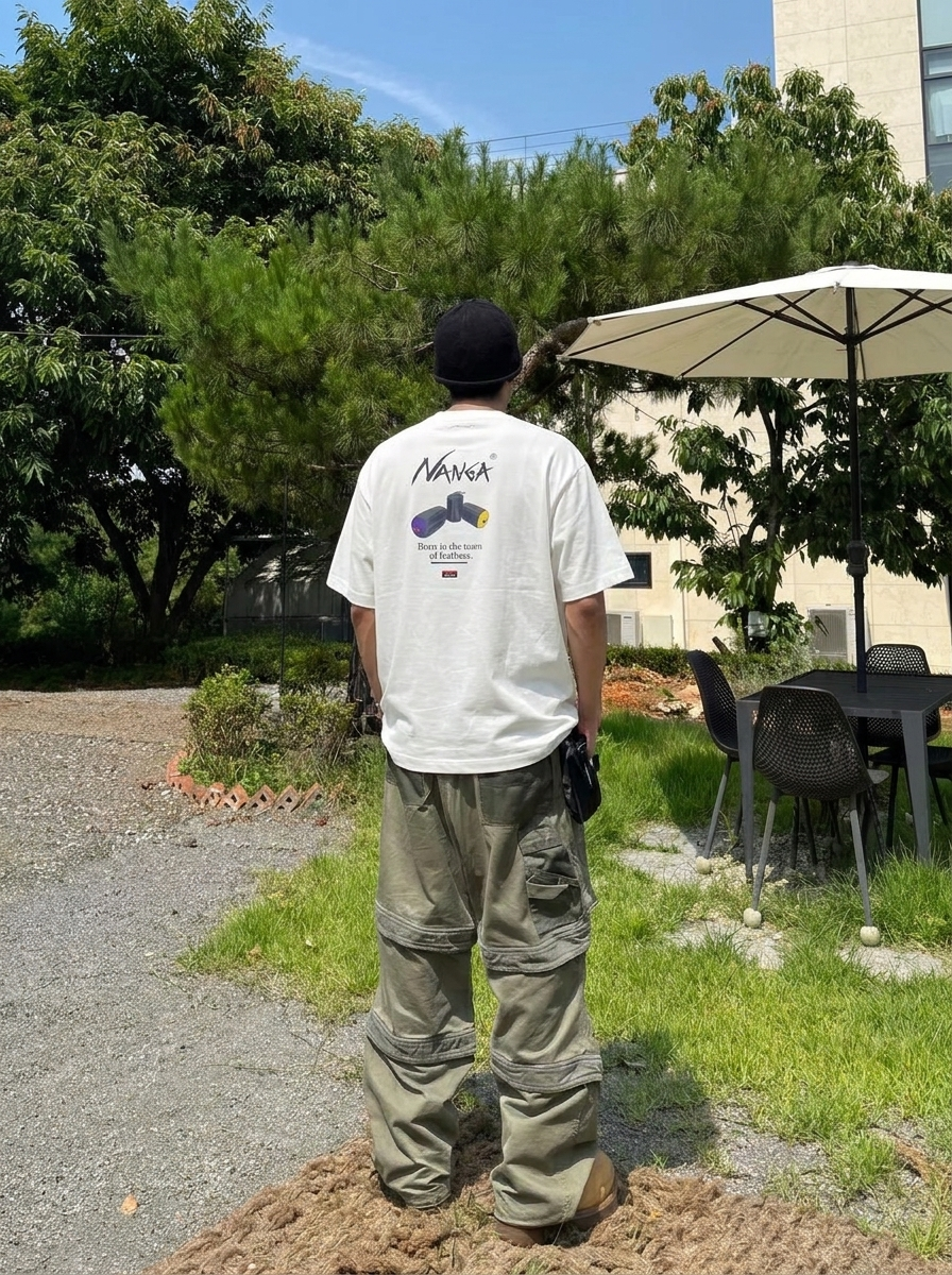 "代購" Jeans Factory × Nanga NEBUKURO 睡袋背圖短T NW26SS-JF8