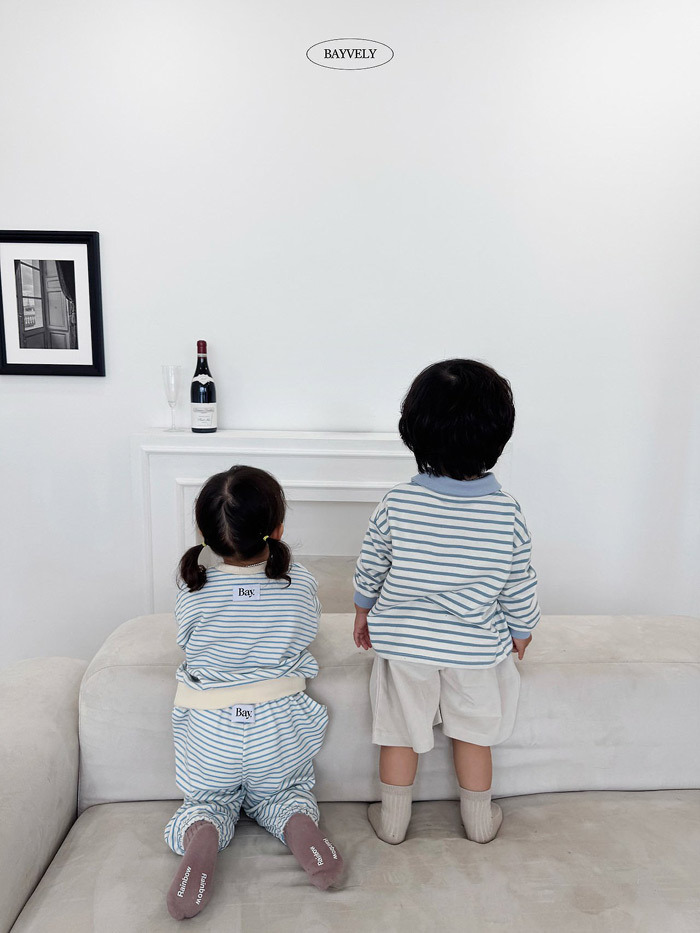 正韓秋BAYVELY 四色1+1條紋素色上衣