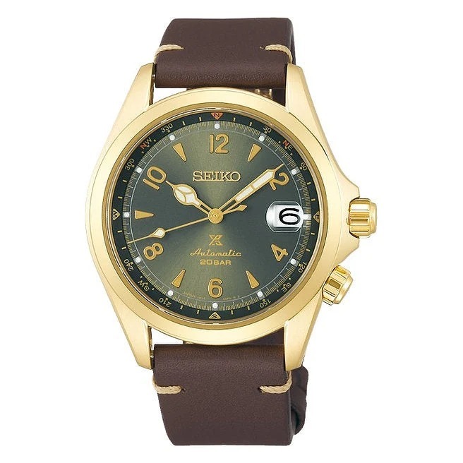 Seiko 精工 Prospex Automatic 39.5MM Green Dial Brown Leather Men's Watch SPB210 自動機械男士腕錶  39.5毫米綠色錶盤，棕色皮革錶帶