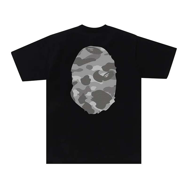 BAPE Honeycomb Camo Big Ape Head Tee 蜂巢壓紋 雙面灰迷彩猿人 短袖 黑色 RAY-125 [台灣現貨]