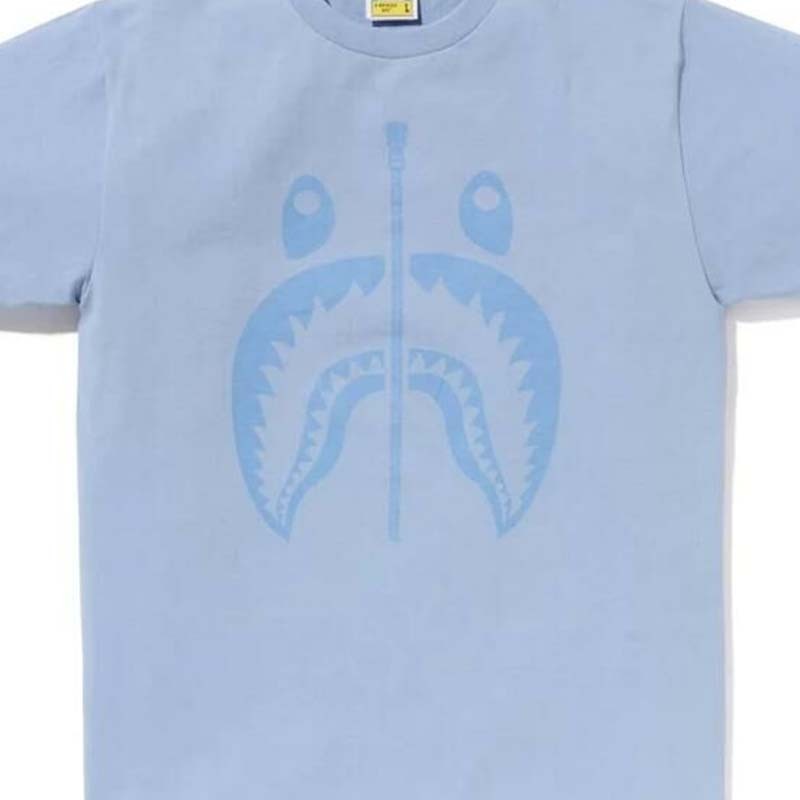 BAPE Pigment Shark Tee 男版 拉鍊鯊魚 短袖 水藍色 RAY-126 [台灣現貨]