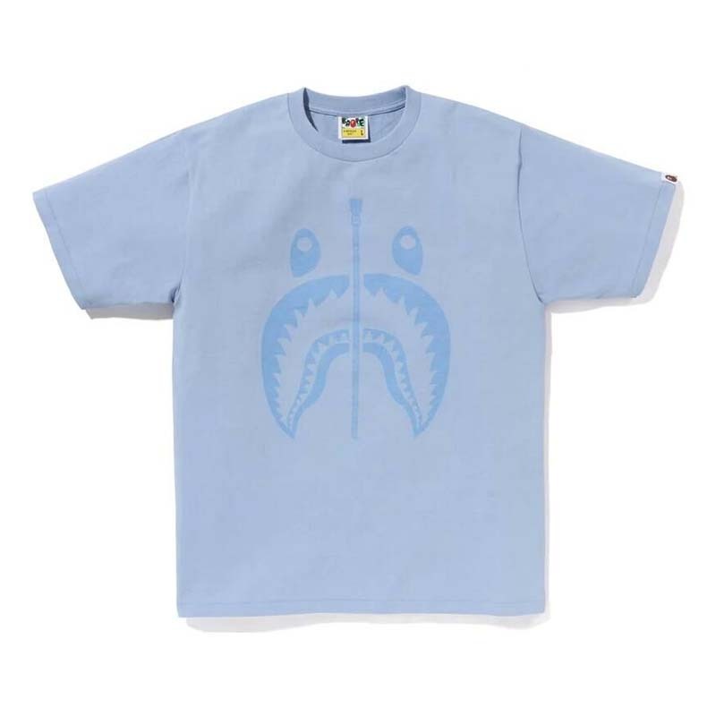 BAPE Pigment Shark Tee 男版 拉鍊鯊魚 短袖 水藍色 RAY-126 [台灣現貨]
