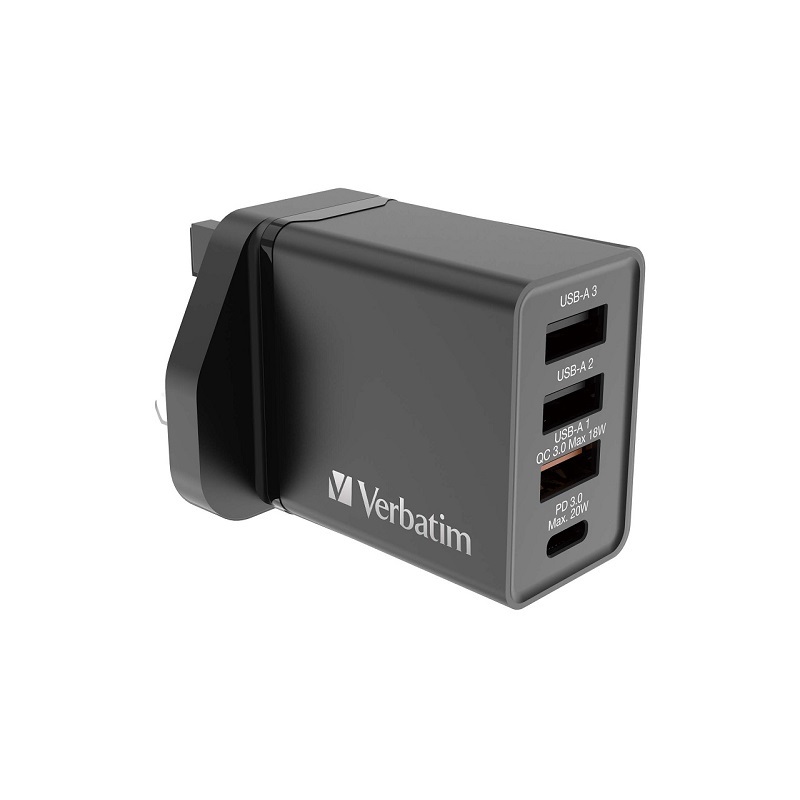 Verbatim 4 Port 30W PD 3.0 & QC 3.0 USB Charger