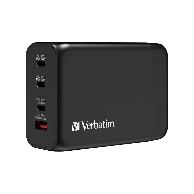Verbatim 4 Port 200W GaN USB Charger (AC Power Cord) 66704
