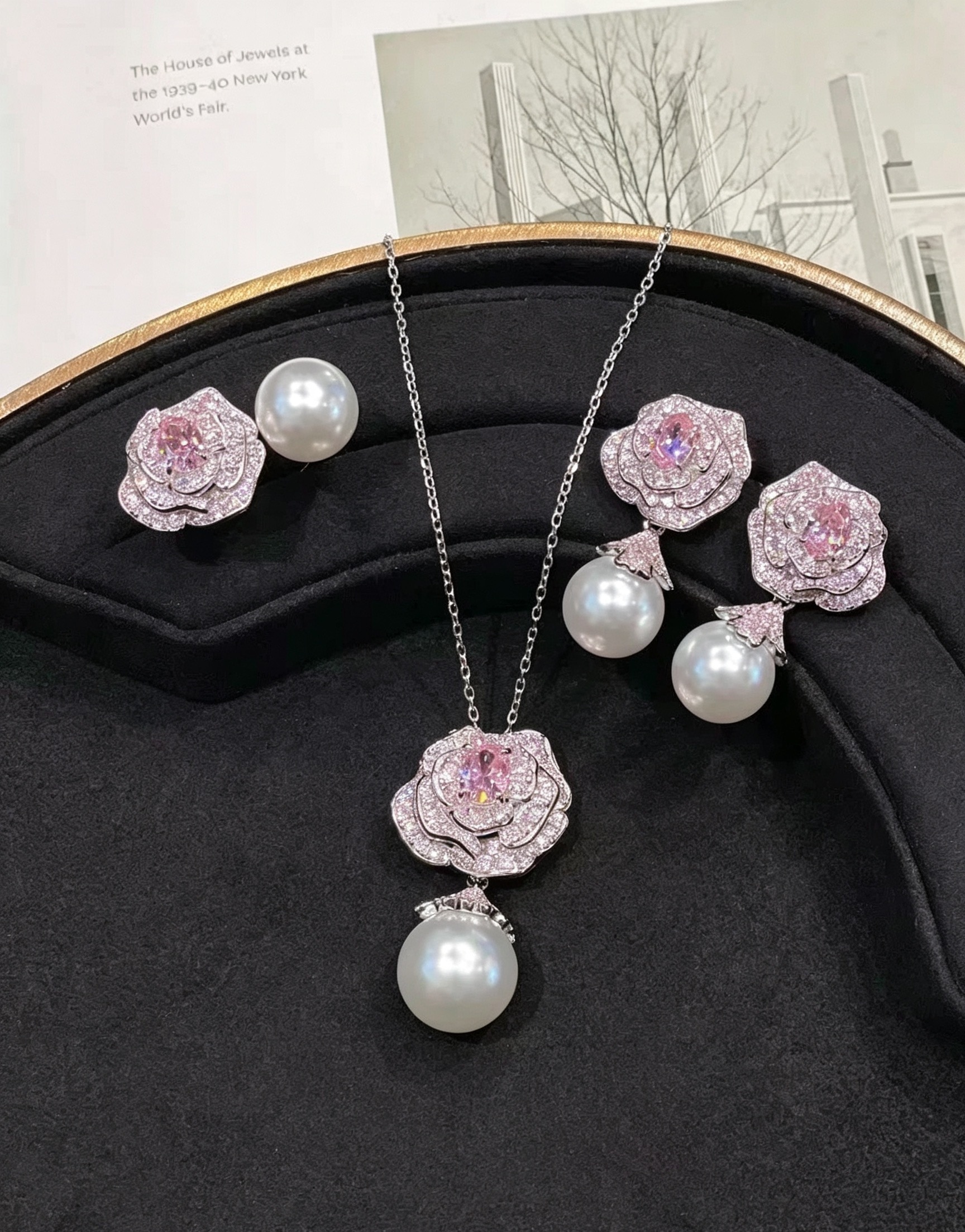 山茶花貝珠套裝