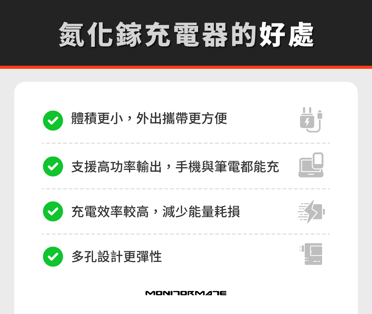 氮化鎵充電器好處