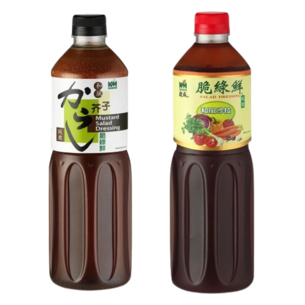 (營業用箱購) 穀盛 脆綠鮮沙拉醬 (和風/芥子) 1000mlx8瓶