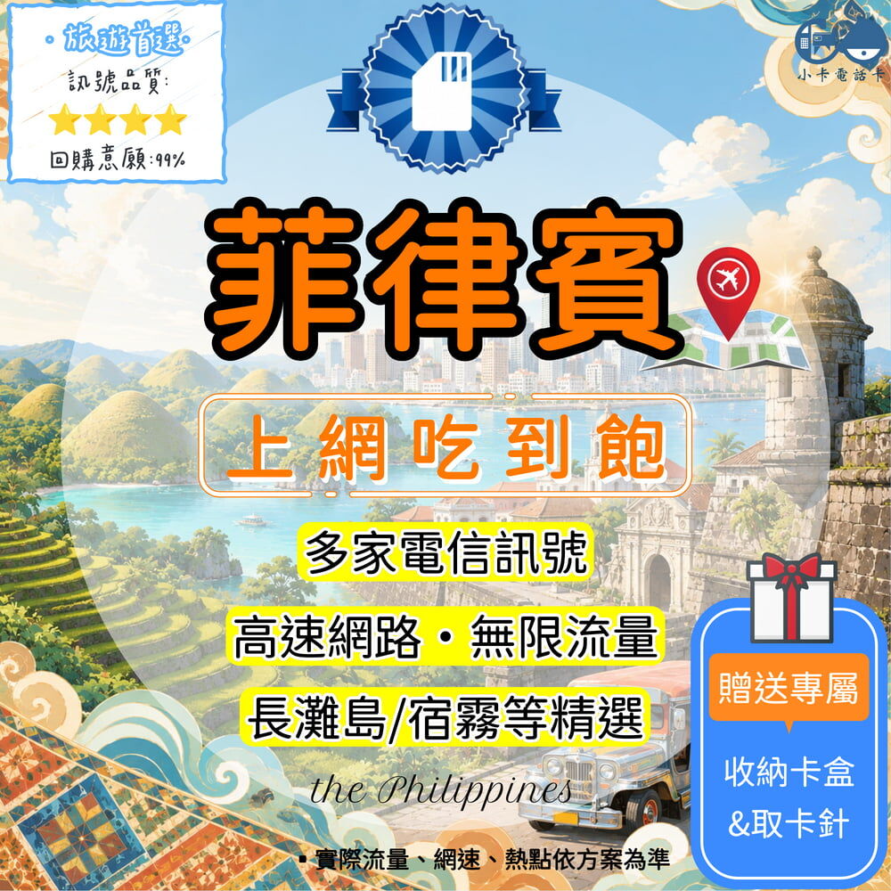 【SIM卡】菲律賓高速上網卡｜吃到飽與彈性多方案·包含原生線路〈隨插即用、簡易開通、熱點分享〉
