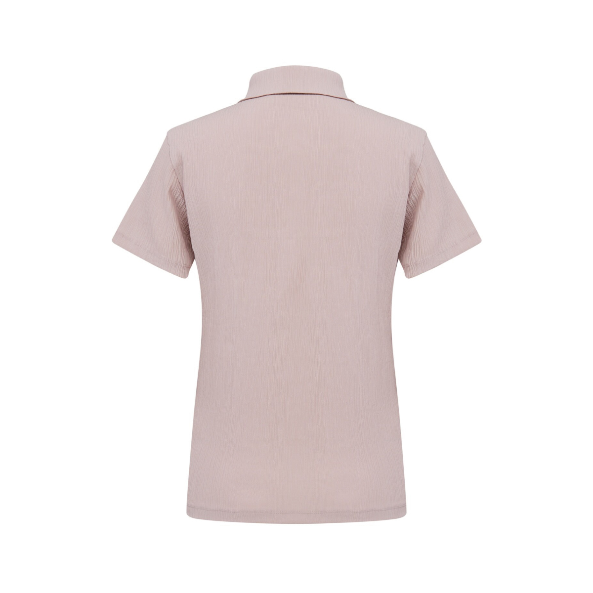 【EIDER】女Pop皺褶紋理短袖POLO上衣/26EDWM26286-[淺粉、碳黑藍]