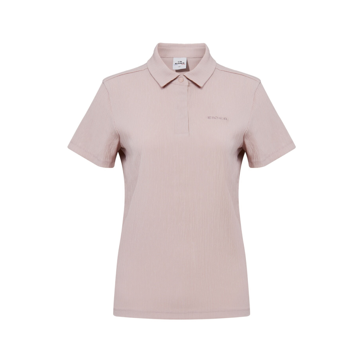 【EIDER】女Pop皺褶紋理短袖POLO上衣/26EDWM26286-[淺粉、碳黑藍]