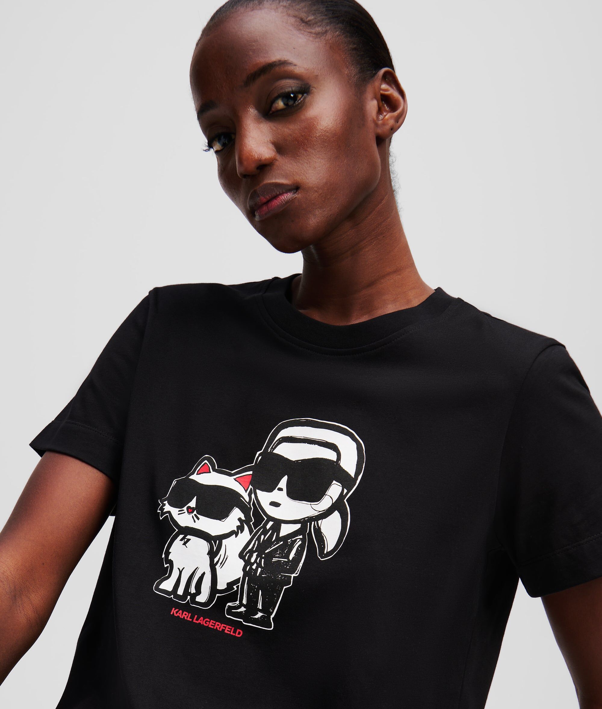 KARL LAGERFELD 手繪卡爾貓咪T恤